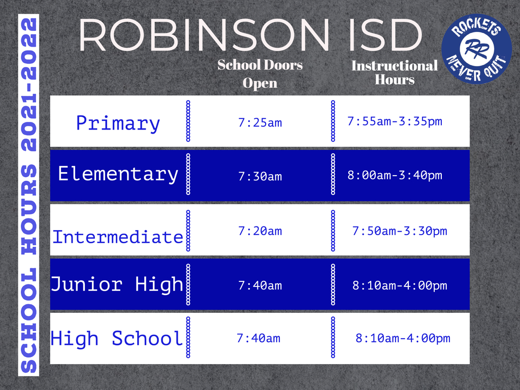 School hours 2021-2022