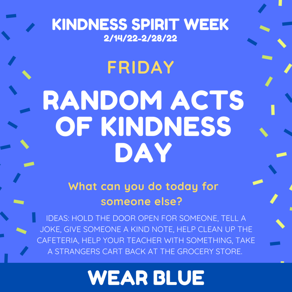 Friday wear blue for kindness week