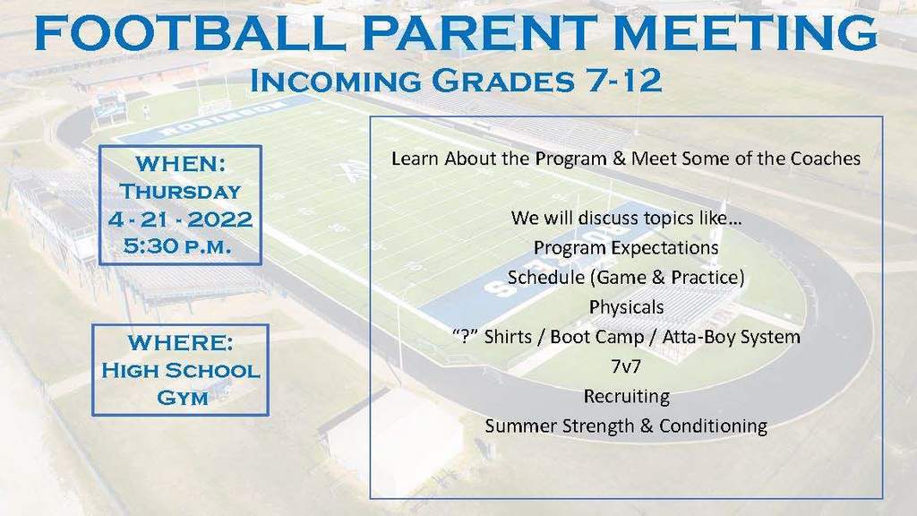 Football Parent Meeting